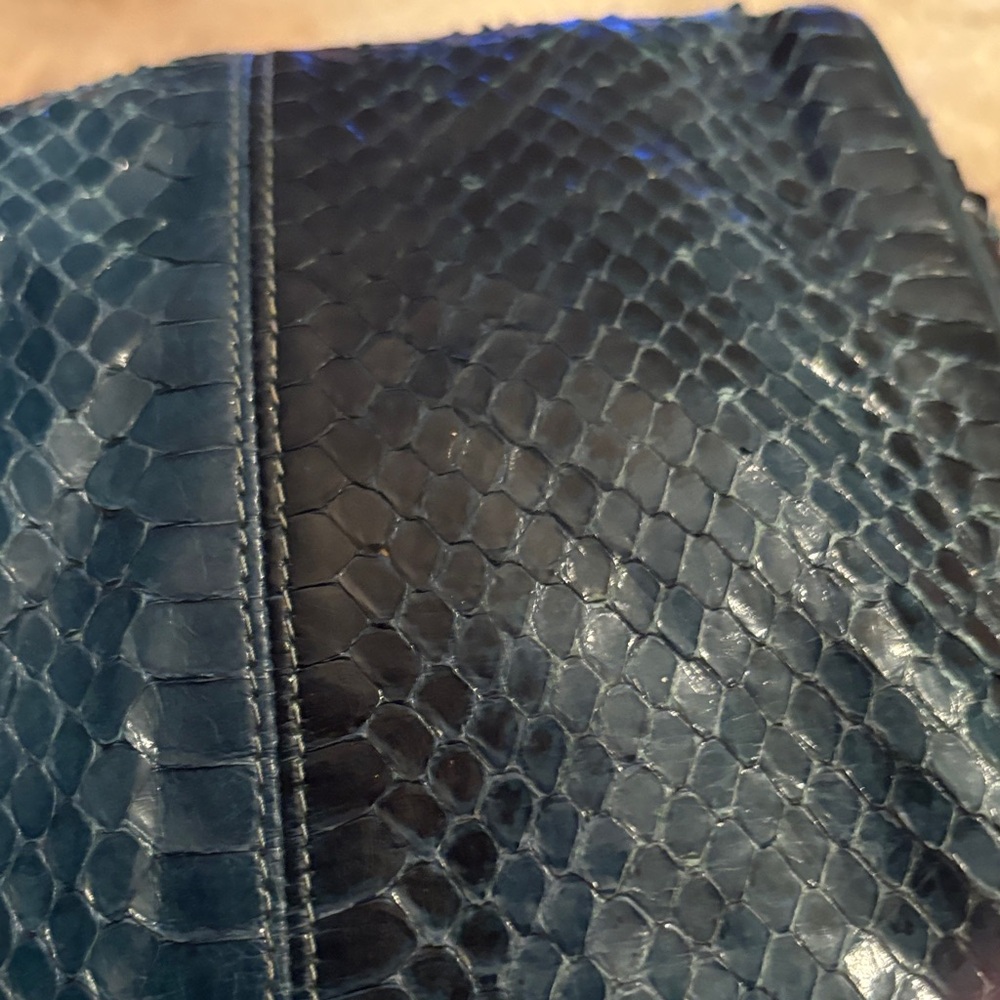 Vintage Navy Python Shoulder Bag - Classic Women'… - image 9